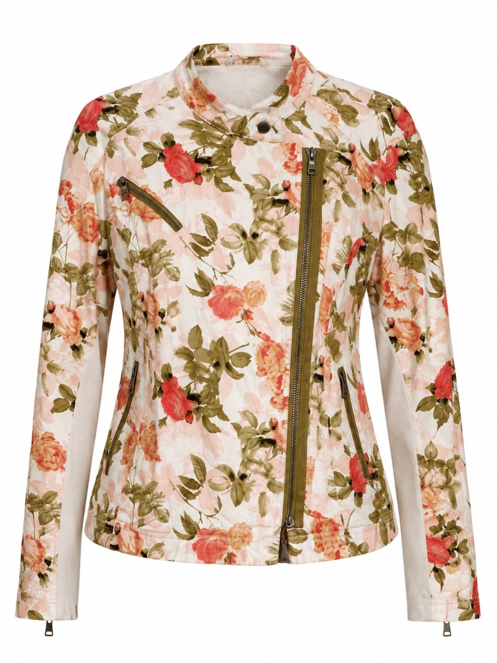 Lane Bryant Floral Bomber Jacket - Pink and Green